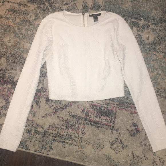Forever 21 Sweaters - White cropped sweater long sleeve too Forever 21 Sweaters - White cropped sweater long sleeve too